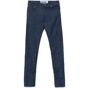 Jacob Cohen Men Pant 5 Pocket Slim Fit Bard Denim Blue Stretch